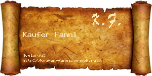 Kaufer Fanni névjegykártya