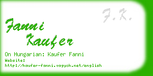 fanni kaufer business card